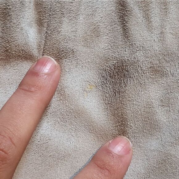 Halston Faux Suede Sweater Jacket Belted Beige Women's 8 - Picture 8 of 8